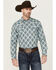 Image #1 - Gibson Men's Kinzie Medallion Print Long Sleeve Snap Western Shirt , White, hi-res