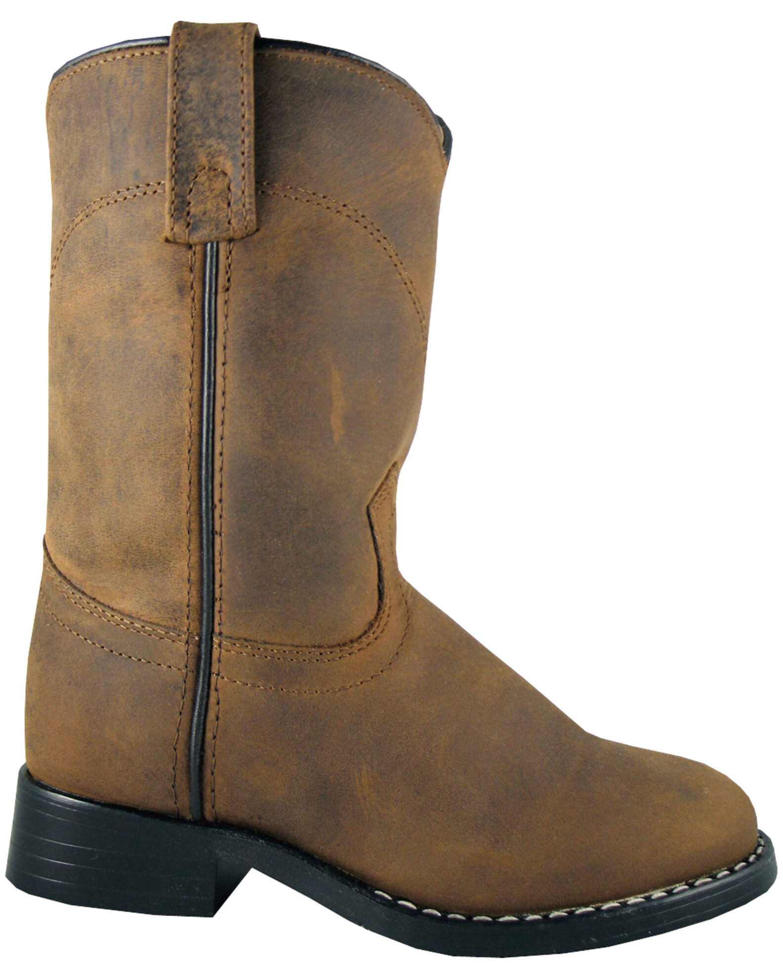 Image #1 - Smoky Mountain Boys' Roper Western Boots - Round Toe, Brown, hi-res