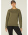 Image #1 - Carhartt Women's Solid Block Logo Midweight Relaxed Pullover Sweatshirt, Olive, hi-res