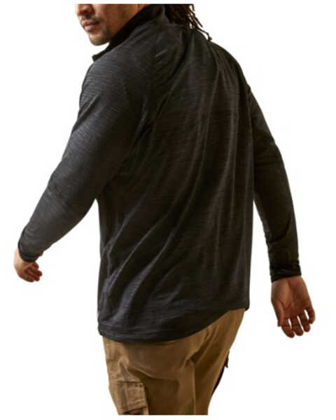 Image #2 - Ariat Men's Rebar Gridwork Baselayer 1/4 Zip Long Sleeve T-Shirt, Black, hi-res