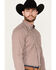 RANK 45® Men's Wellington Geo Print Long Sleeve Button-Down Western Shirt, Royal Blue, hi-res