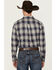 Image #4 - Cody James Men's Howdy Plaid Print Long Sleeve Button-Down Stretch Western Shirt , Navy, hi-res