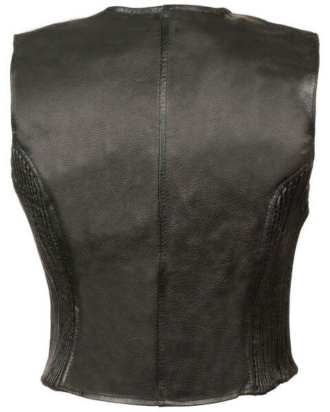Image #2 - Milwaukee Leather Women's Zipper Front Side Stretch Vest - 3X, Black, hi-res