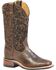 Image #1 - Boulet Floral Embossed Cowgirl Boots - Square Toe, Wood, hi-res