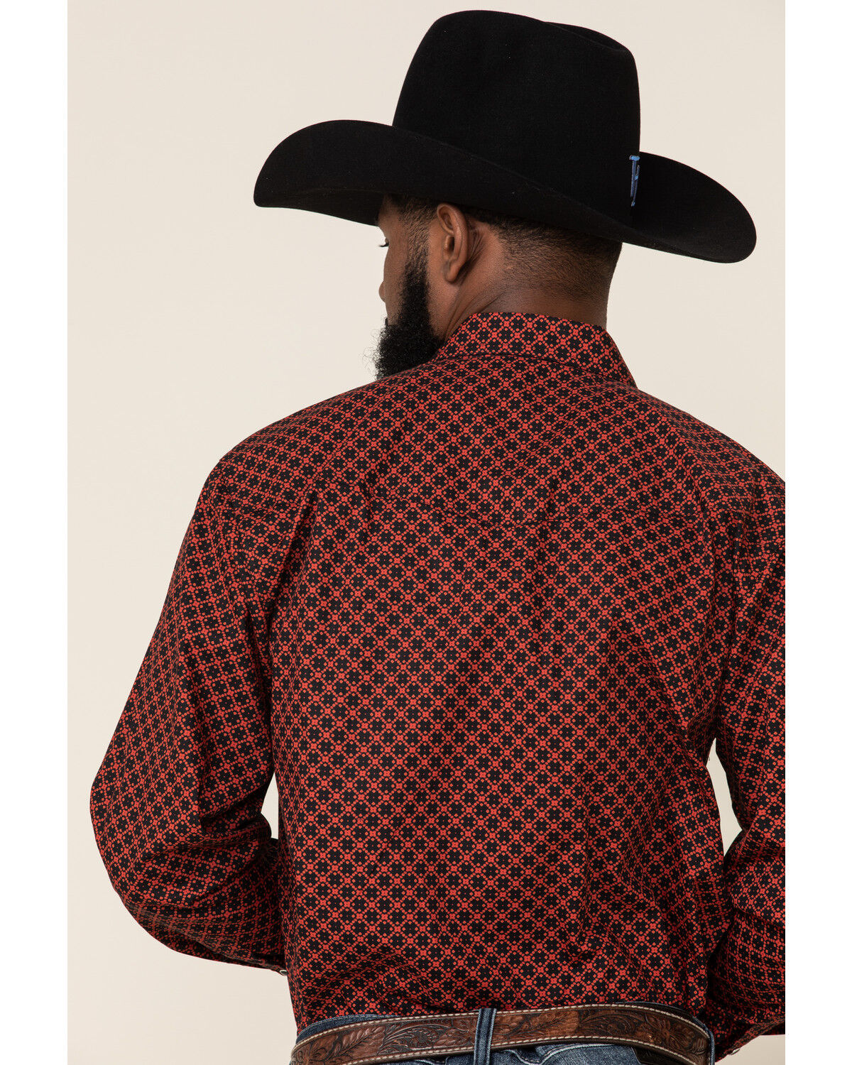 Image #4 - Resistol Men's Red Camden Geo Print Long Sleeve Western Shirt, , hi-res