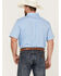 RANK 45 Men's Cantle Geo Print Short Sleeve Button Down Western Shirt , Light Blue, hi-res