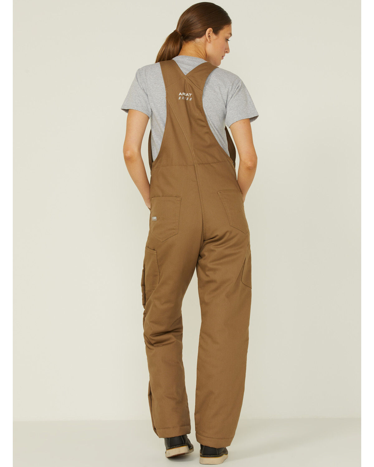 Image #4 - Ariat Women's Rebar DuraCanvas Stretch Insulated Bib Overalls, Beige/khaki, hi-res