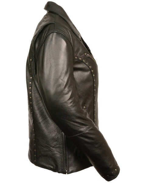 Image #2 - Milwaukee Leather Women's Classic Studded Motorcycle Leather Jacket - 5X, Black, hi-res