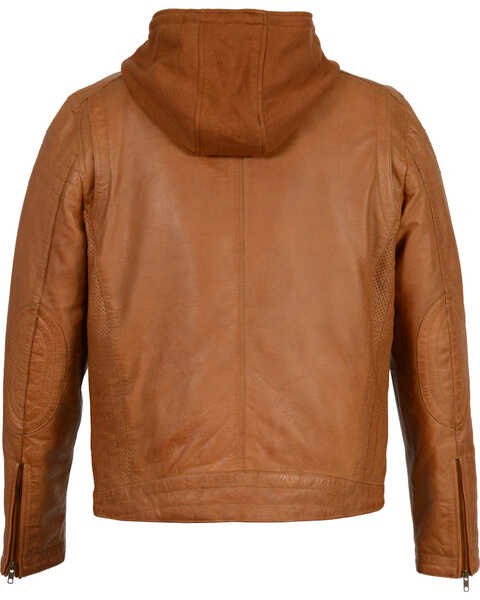 Image #2 - Milwaukee Leather Men's Zipper Front Leather Jacket w/ Removable Hood - Big - 4X, Tan, hi-res
