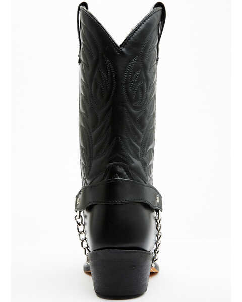 Image #5 - Laredo Men's Concho Harness Western Boots - Medium Toe, Black, hi-res