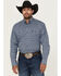 Image #1 - George Strait by Wrangler Men's Floral Print Long Sleeve Button-Down Stretch Western Shirt, Blue, hi-res