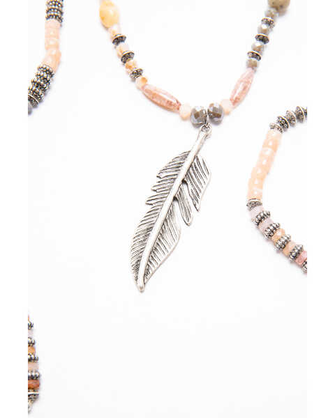 Image #3 - Shyanne Women's Moonlit Feather Beaded Wrap Jewelry Set , Silver, hi-res