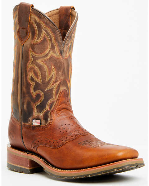 Double H Men's 11" Domestic I.C.E™ Western Performance Boots - Broad Square Toe, Brown, hi-res