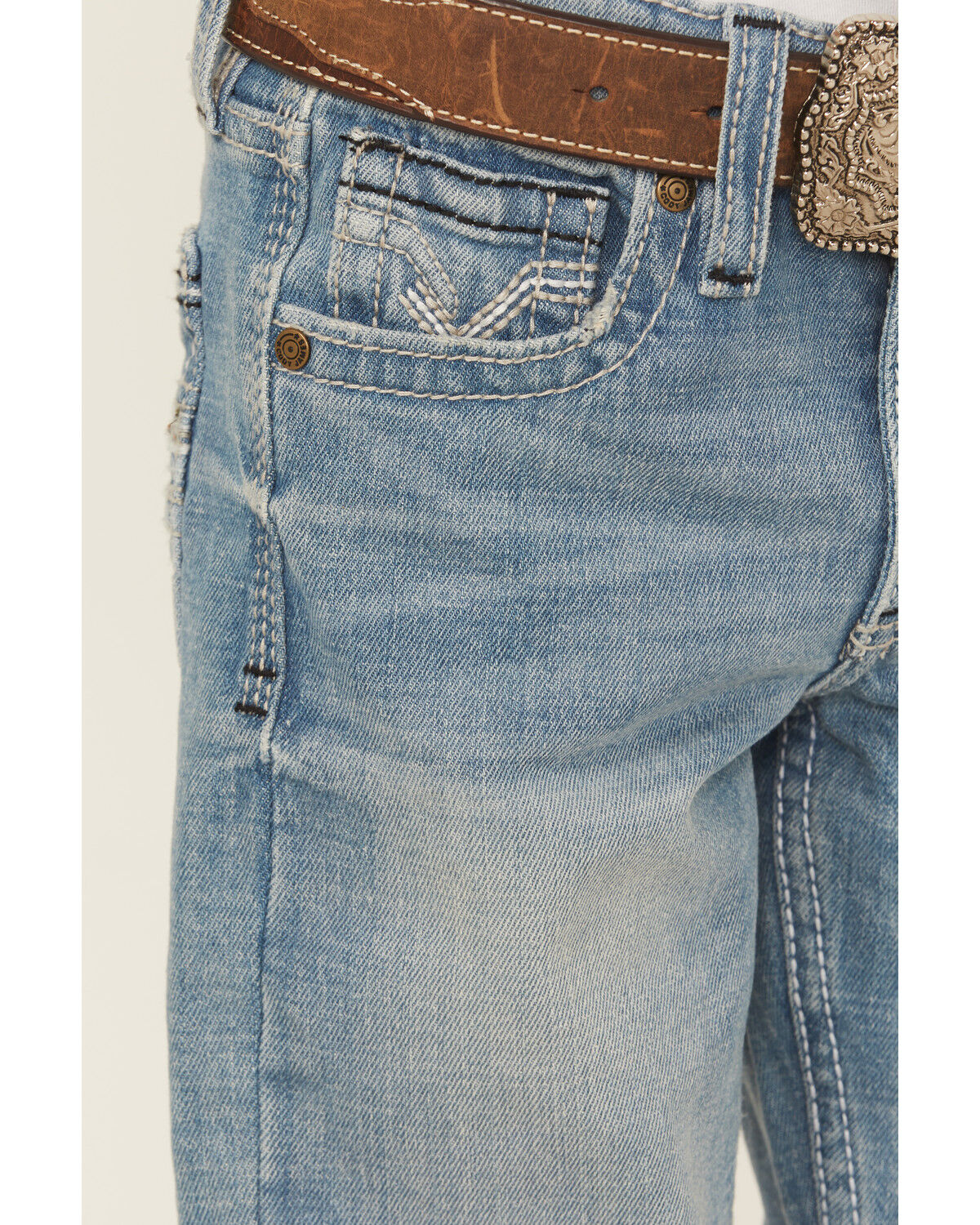 Image #2 - Cody James Little Boys' Stampede Light Wash Slim Bootcut Comfort Stretch Denim Jeans, Light Wash, hi-res