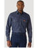 Wrangler Men's Flame Resistant Work Western Shirt, Denim, hi-res