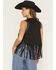 Image #4 - Vocal Women's Crystal Fringe Faux Suede Vest, Black, hi-res