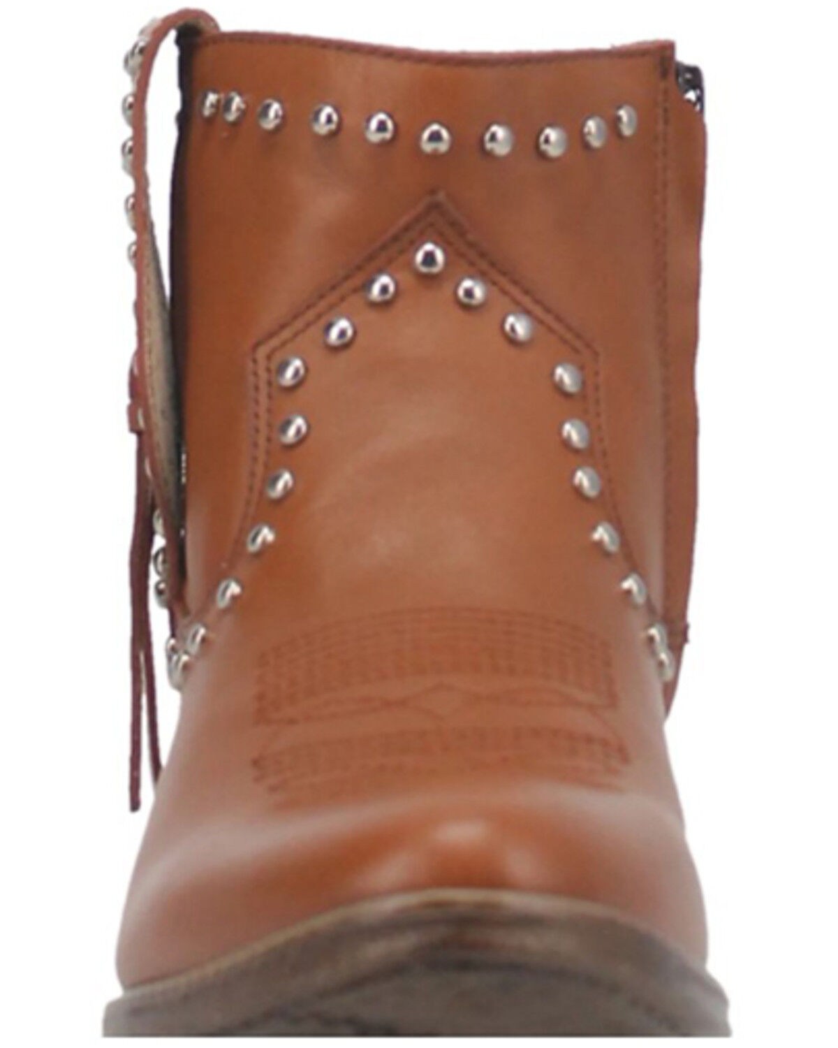 Image #4 - Dingo Women's Destry Studded Fringe Western Fashion Booties - Round Toe, Camel, hi-res