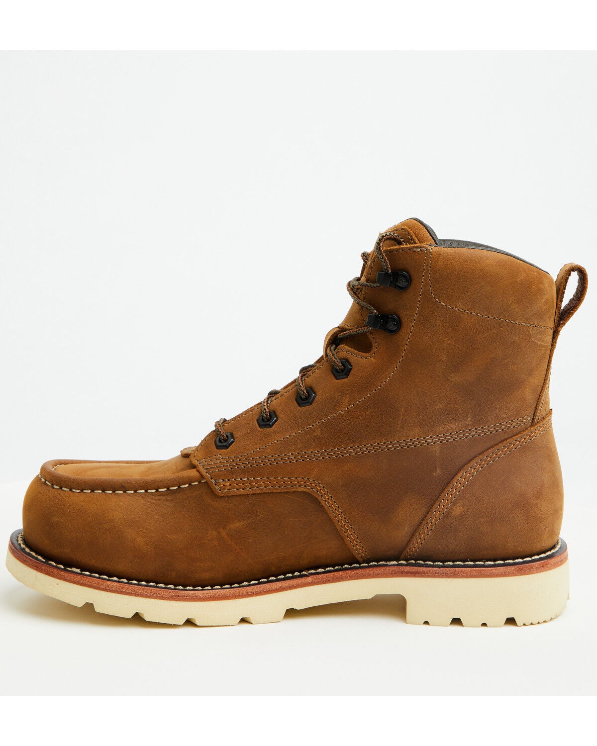 Image #3 - Cody James Men's 6" Lace-Up Moc Work Boots - Steel Toe, Brown, hi-res