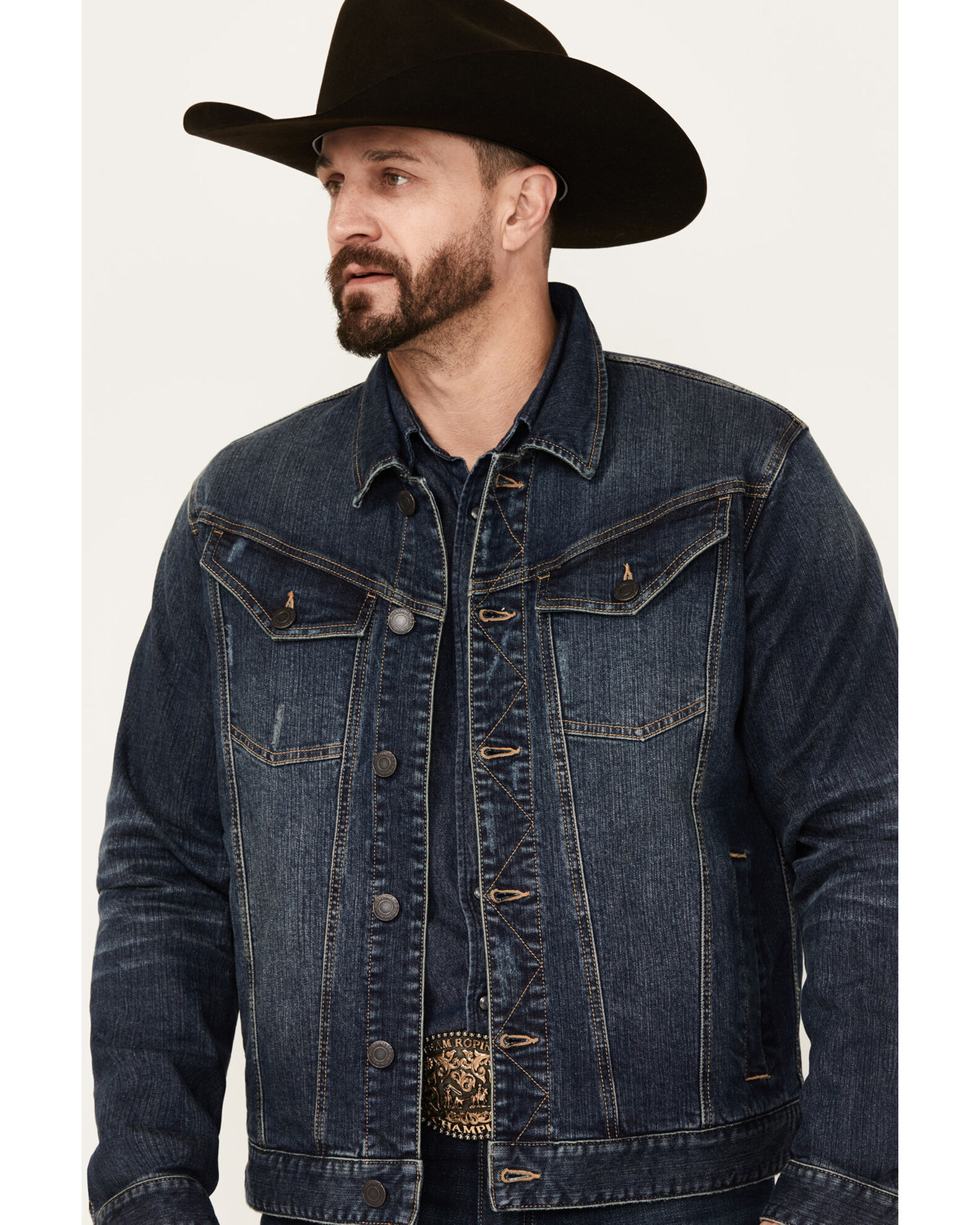 Moonshine Spirit Men s Dark Wash Rigid Old Shine Vintage Denim Jacket Sheplers