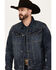 Image #2 - Moonshine Spirit Men's Dark Wash Rigid Old Shine Vintage Denim Jacket, Dark Wash, hi-res