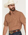 Image #2 - Ely Walker Men's Geo Print Short Sleeve Pearl Snap Western Shirt - Tall, Tan, hi-res