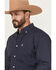 Image #2 - Ariat Men's Carmine Printed Long Sleeve Button-Down Western Shirt, Navy, hi-res