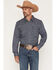 Image #1 - Cody James Men's Diamond Soul Medallion Print Long Sleeve Snap Western Shirt, Navy, hi-res