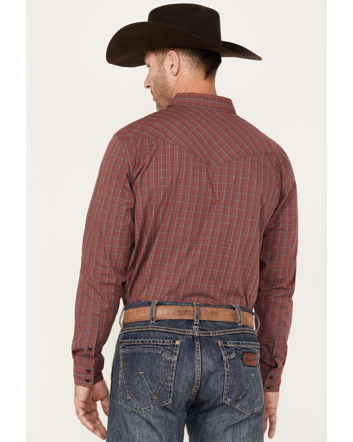Image #4 - Cody James Men's Fire Mountain Long Sleeve Plaid Print Snap Western Shirt, Red, hi-res
