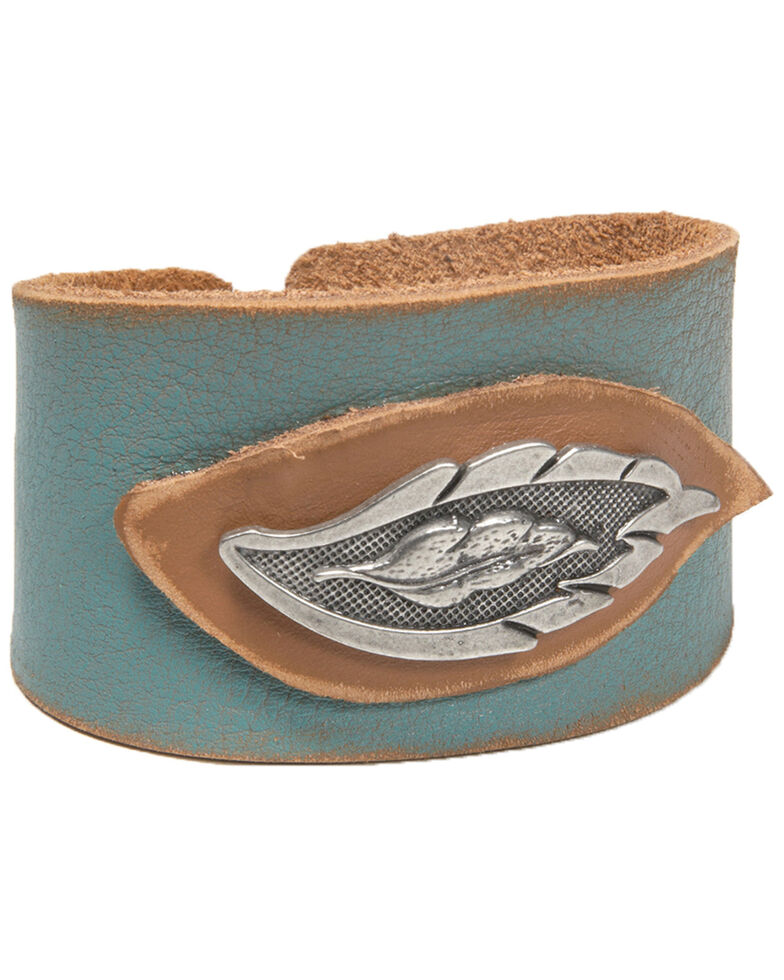 Cowgirl Confetti Women's Feather Step Cuff Bracelet, Turquoise, hi-res