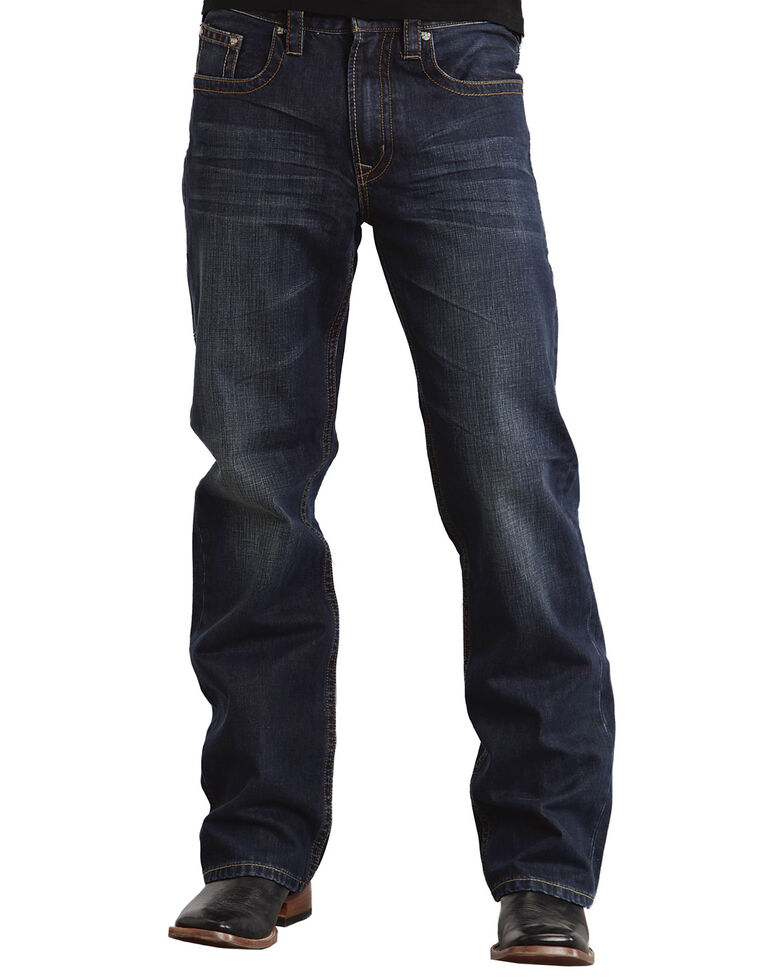 Stetson Modern Fit Classic "X" Stitched Jeans, Dark Stone, hi-res