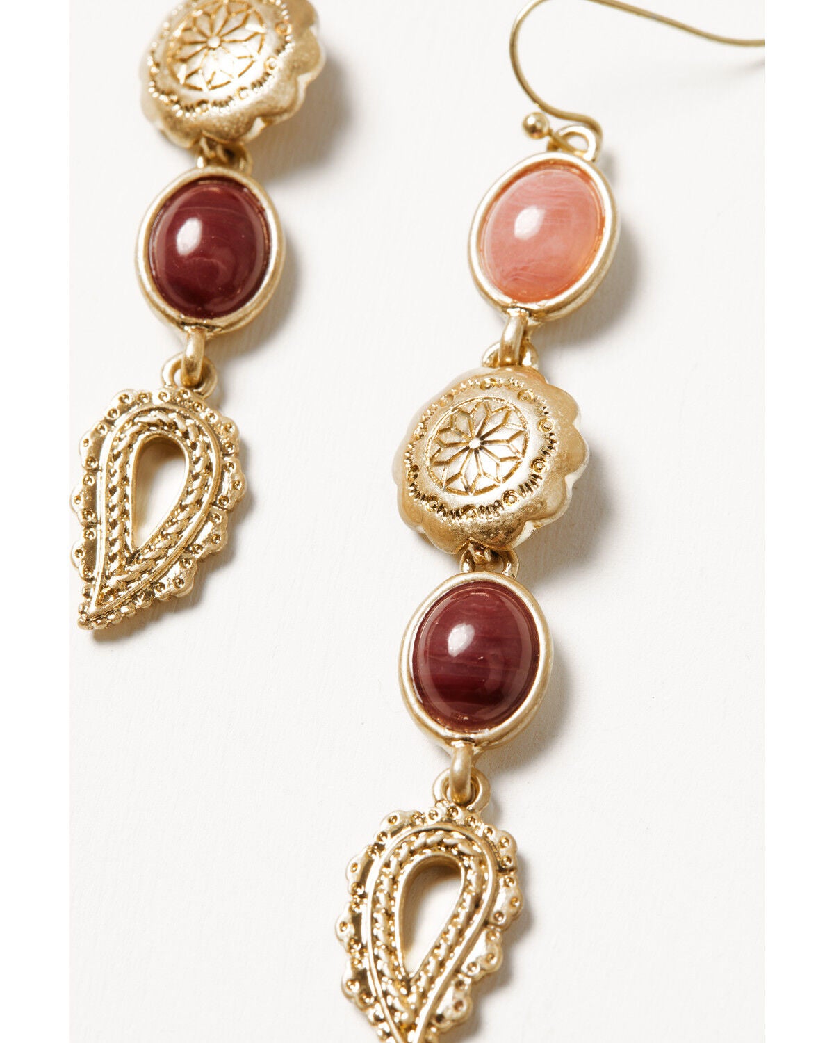 Image #2 - Shyanne Women's Rosewood Paisley Drop Earrings, Gold, hi-res