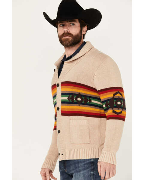 Image #2 - Pendleton Men's Alto Mesa Striped Button-Down Cardigan Sweater, Ivory, hi-res