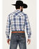 Image #4 - Ely Walker Men's Plaid Print Long Sleeve Pearl Snap Western Shirt - Big, White, hi-res