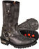 Image #2 - Milwaukee Leather Women's Distressed Classic Harness Boots - Square Toe, Black, hi-res