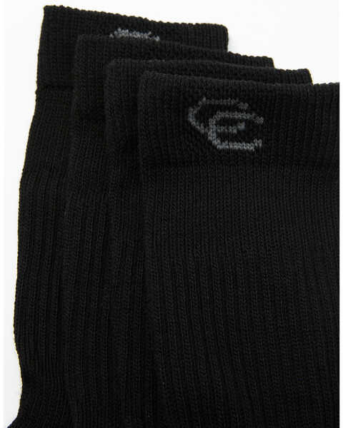 Image #2 - Dan Post Men's Lites Crew White Socks - Size 7 to 10, Black, hi-res
