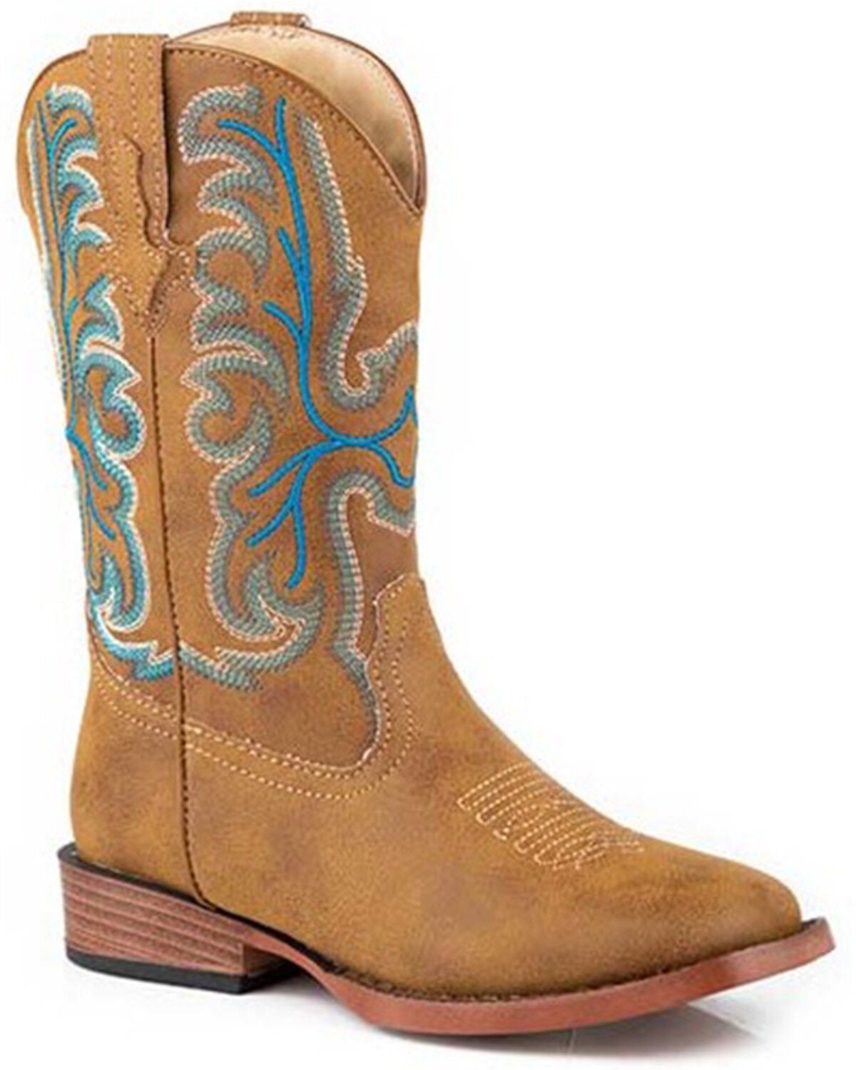 Roper Little Boys' Patrick Western Boots - Square Toe, Tan, hi-res