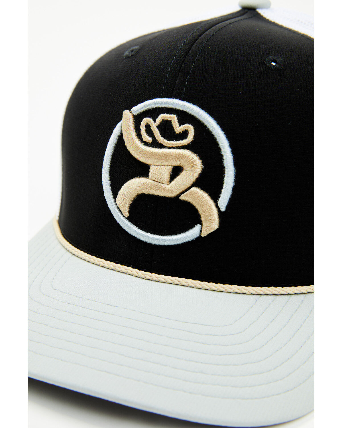 Image #2 - Hooey Men's Strap Logo Trucker Cap, Black/white, hi-res