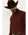 Image #2 - Ariat Men's Neal Plaid Print Long Sleeve Button-Down Western Shirt, Wine, hi-res