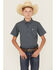 Image #1 - Ariat Boys' Geo Print Short Sleeve Button-Down Western Shirt, Navy, hi-res