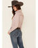 Panhandle Women's Dot Geo Print Piped Long Sleeve Western Shirt , Rust Copper, hi-res