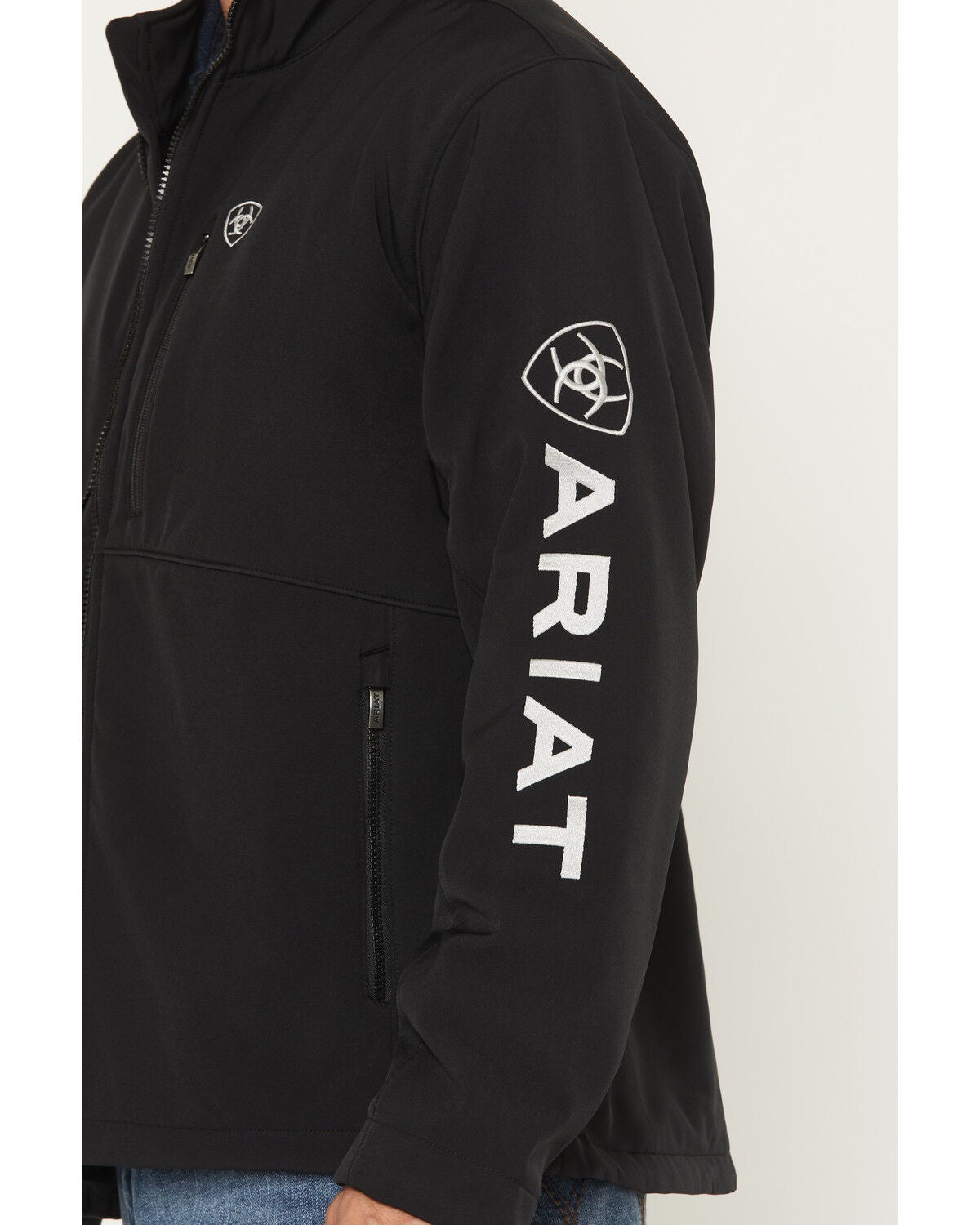 Image #3 - Ariat Men's Logo Concealed Carry Softshell Jacket - Big, Black, hi-res