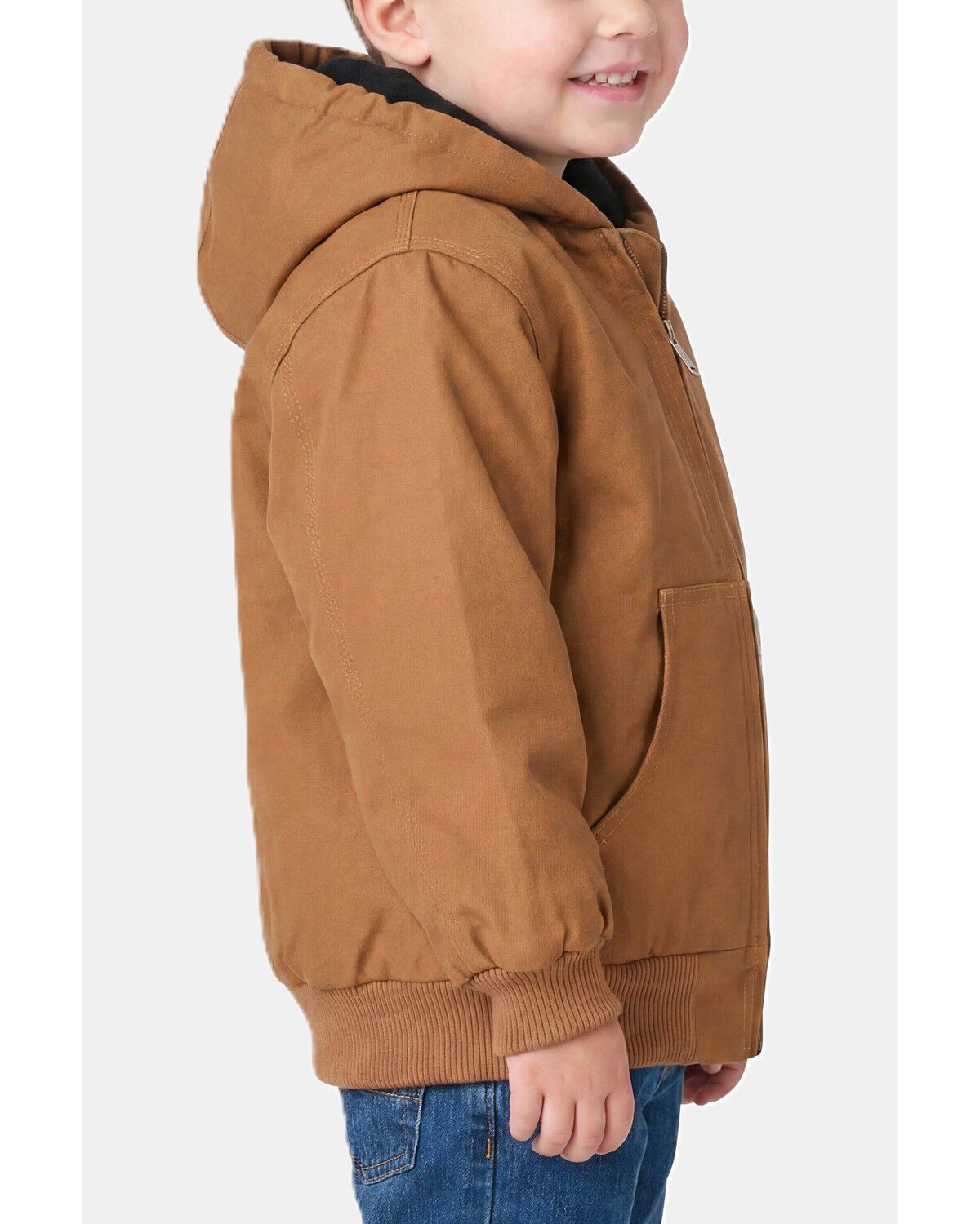 Image #2 - Carhartt Toddler Boys' Canvas Insulated Hooded Active Jacket, Brown, hi-res