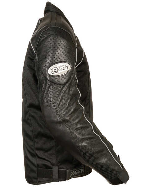 Image #2 - Milwaukee Leather Men's Combo Leather Textile Mesh Racer Jacket - 4X, Black, hi-res