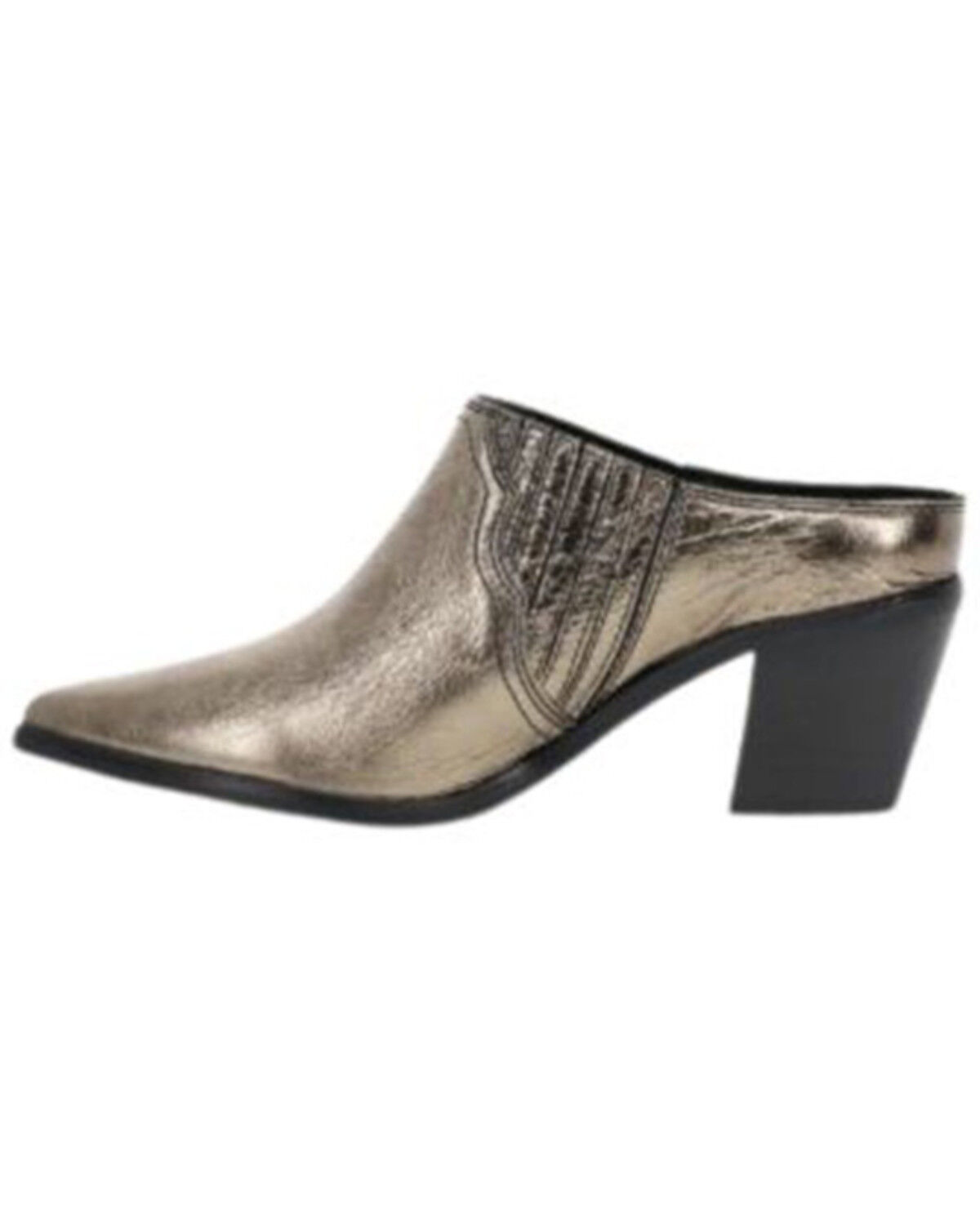 Image #3 - Frye Women's Sara Metallic Western Mules - Round Toe, Bronze, hi-res