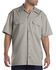 Dickies Men's Solid Short Sleeve Folded Work Shirt, Silver, hi-res