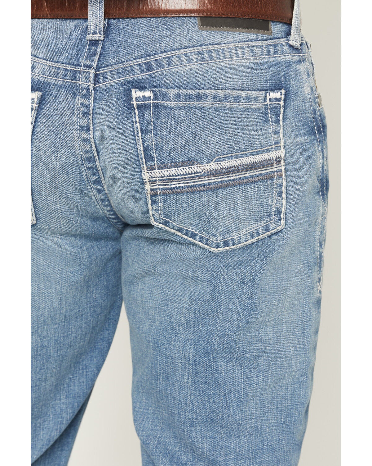 Image #4 - Ariat Men's M2 Flynn Rory Light Wash Relaxed Bootcut Stretch Denim Jeans, Light Wash, hi-res