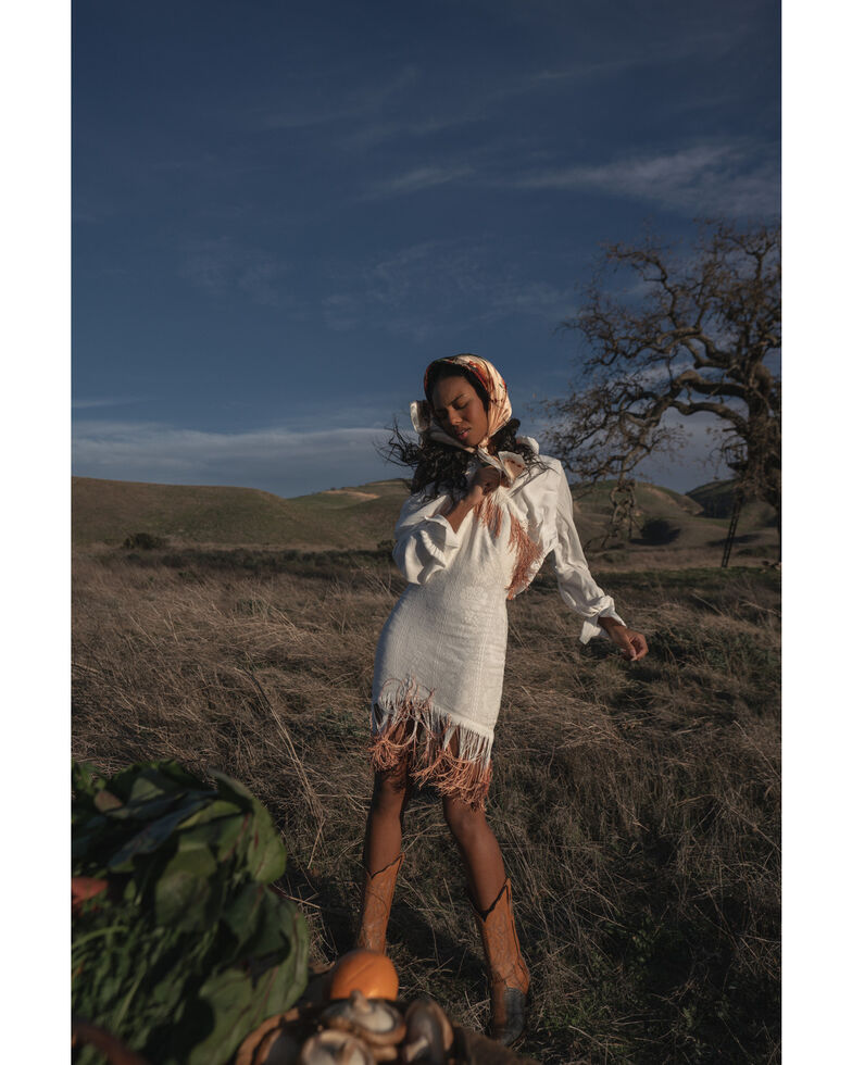 Shyanne Women's Fringe Halter Bodycon Dress, Ivory, hi-res