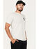 Brixton Men's Alpha Square Logo Graphic T-Shirt, Silver, hi-res