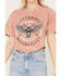 Image #3 - Youth in Revolt Women's Legendary Motorcycles Cropped Short Sleeve Graphic Tee, Light Red, hi-res