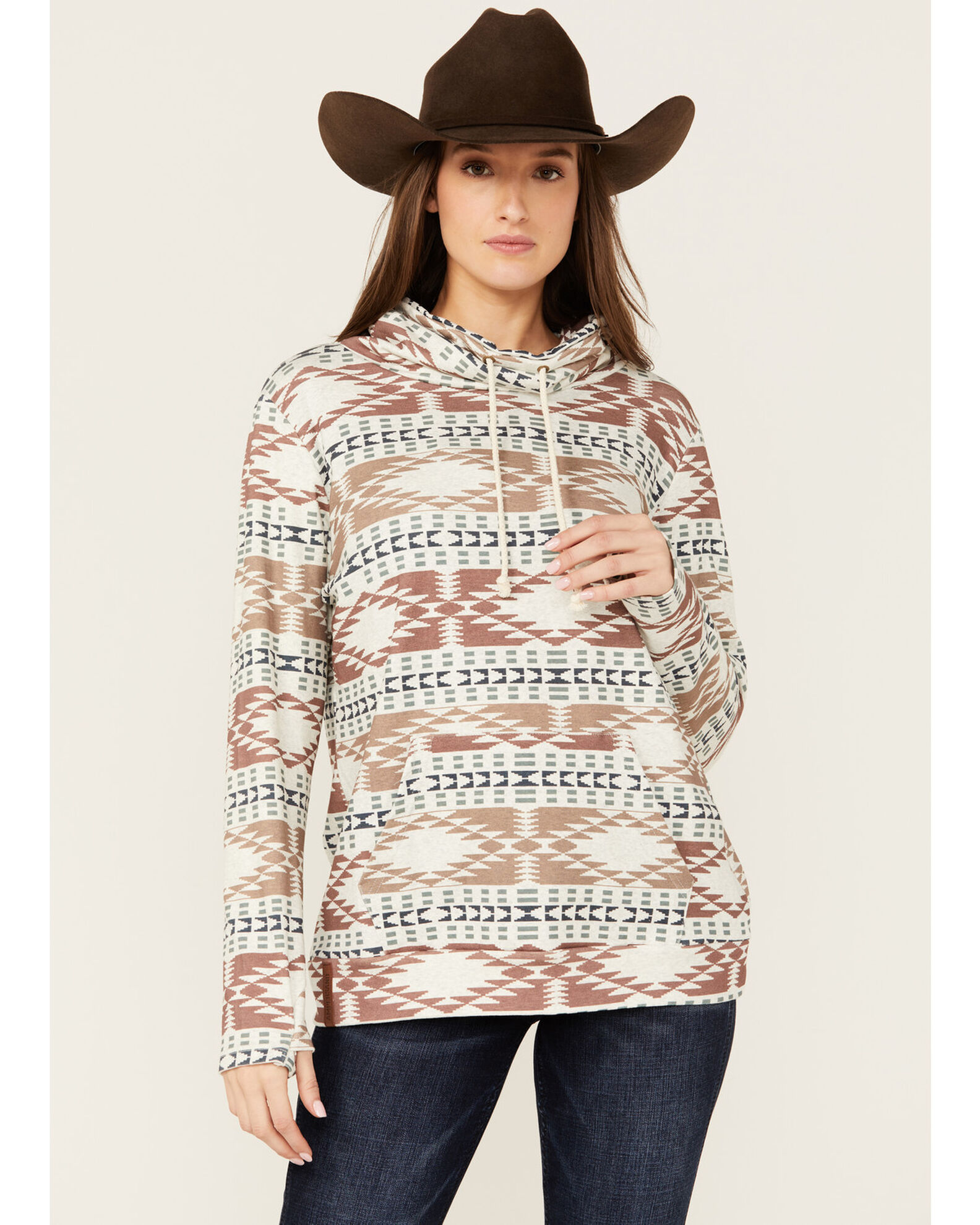 Ampersand Avenue Women s Southwestern Print Hoodie